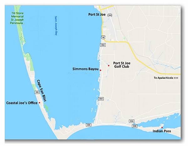 Port Of San Blas Florida Map PSJ Simmons Bayou CSB Indian Pass Map 